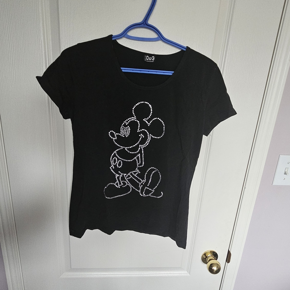 D&G Black T-Shirt with Logo Detail